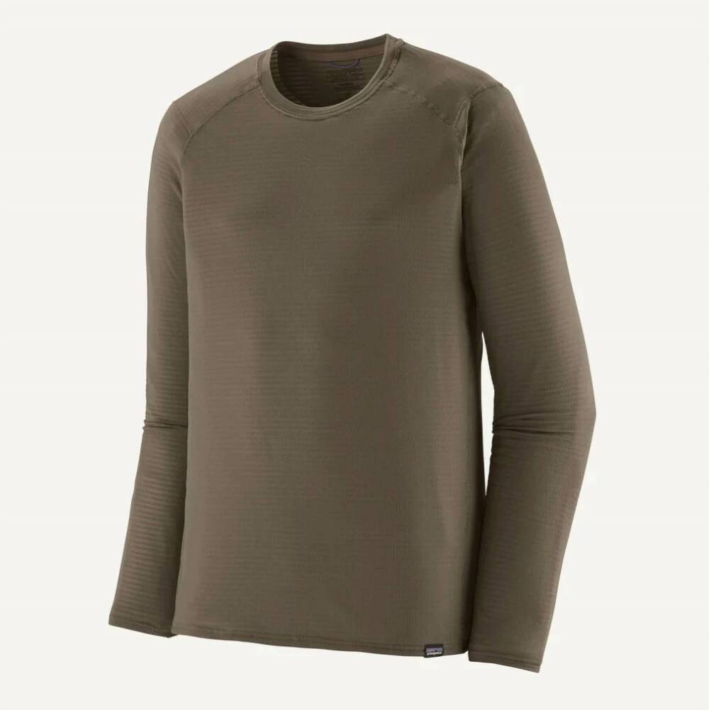 NEW PATAGONIA men's capilene® thermal weight crewneck top in marlow brown